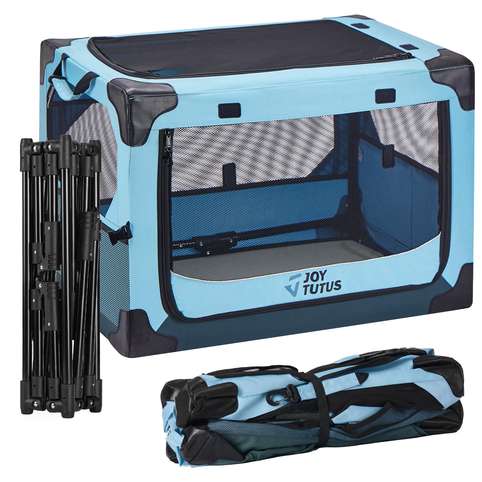 JOYTUTUS waterproof fabric crate blue for quick cleaning after trips