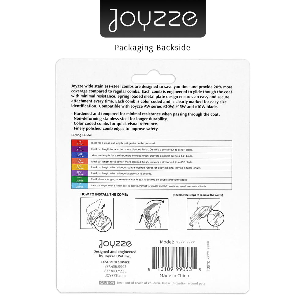 JOYZZE A Series Wide Comb professional grooming use emphasizes reliable precision