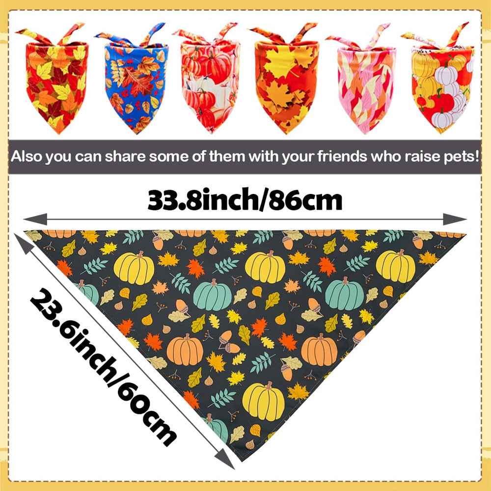 JpGdn bulk 50-pcs pumpkin harvest bandana for quick grooming and photos