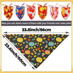 JpGdn bulk 50-pcs pumpkin harvest bandana for quick grooming and photos