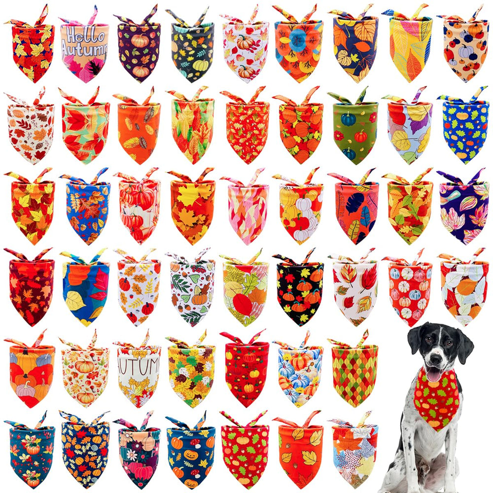 JpGdn large dog bandana with autumn leaves pattern for seasonal styling and easy wear