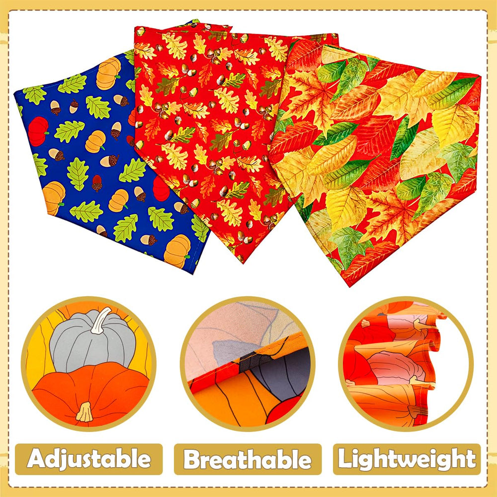 JpGdn maple pumpkin pattern bandana enhances collar style and easy cleaning