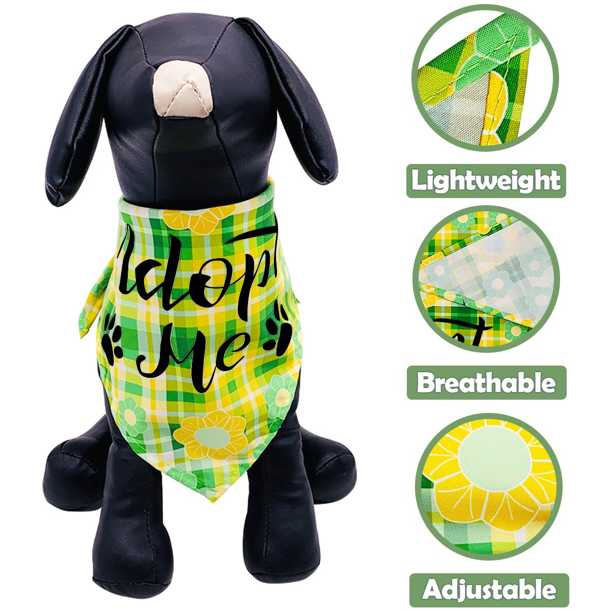 JpGdn dog bandana medium size 65x45 cm offers comfortable fit for mid to large dogs.