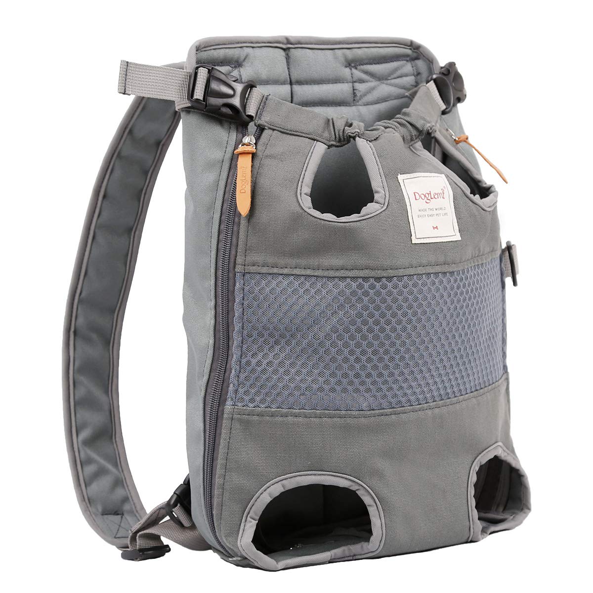 Jranter dog carrier backpack leg-out front view for secure pet transportation