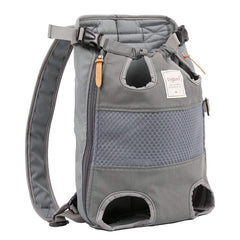 Jranter dog carrier backpack leg-out front view for secure pet transportation