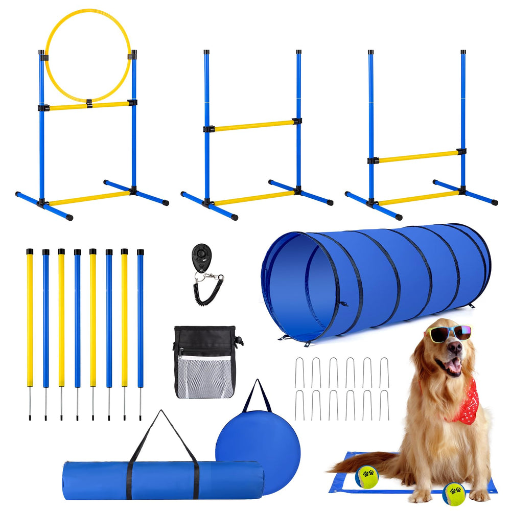 JRUICFDY dog agility hurdles in backyard for safe, engaging obstacle training.