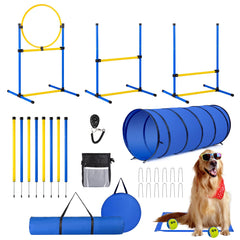 JRUICFDY dog agility hurdles in backyard for safe, engaging obstacle training.