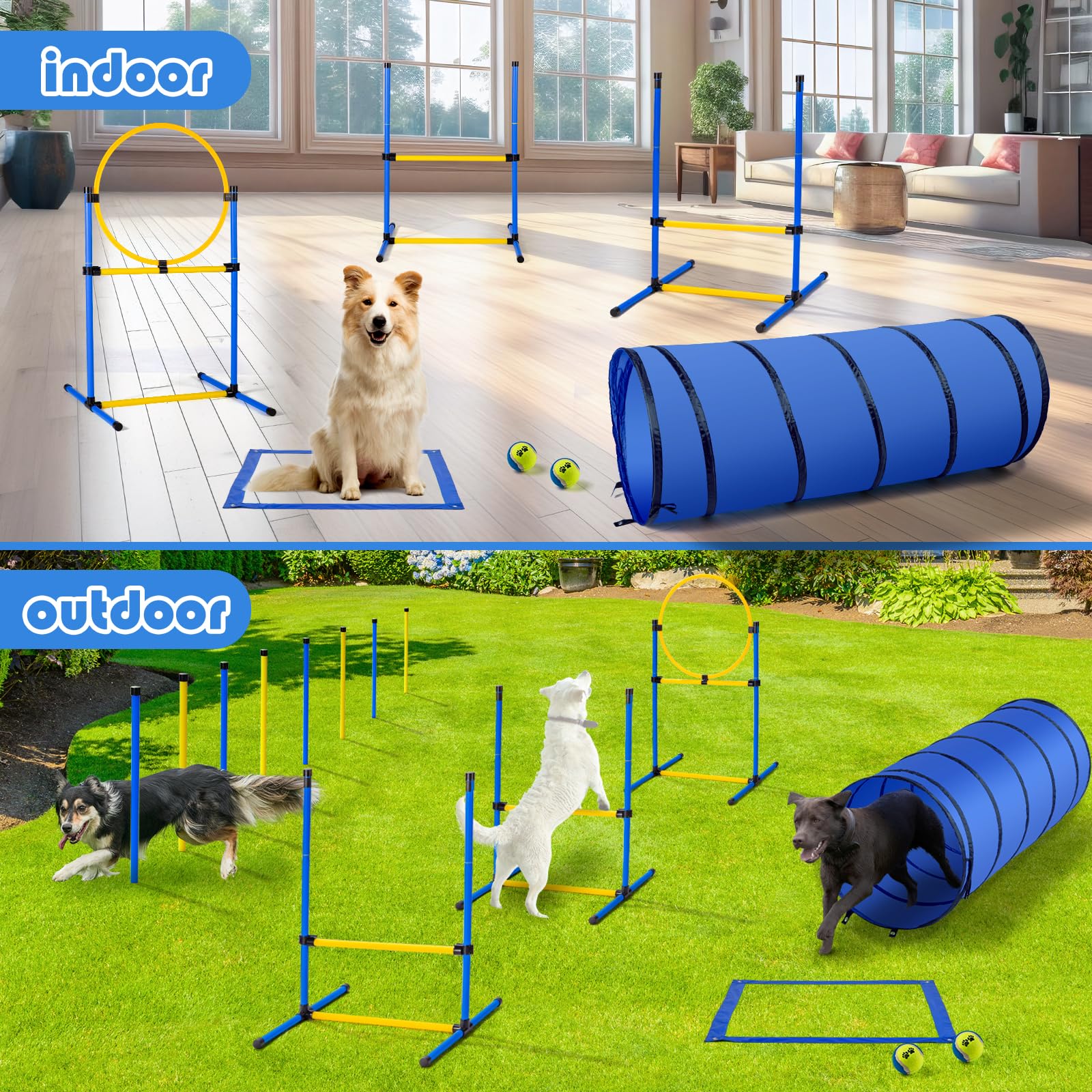 JRUICFDY jump rings with adjustable heights for scalable agility challenges.