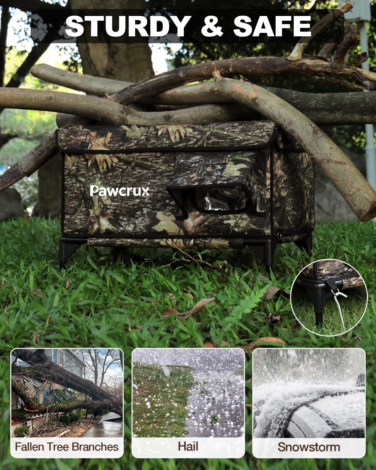 JLSAME insulated cat shelter with aluminum foil insulation for cold weather.