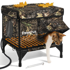 JLSAME weatherproof cat house exterior provides outdoor winter warmth for cats.