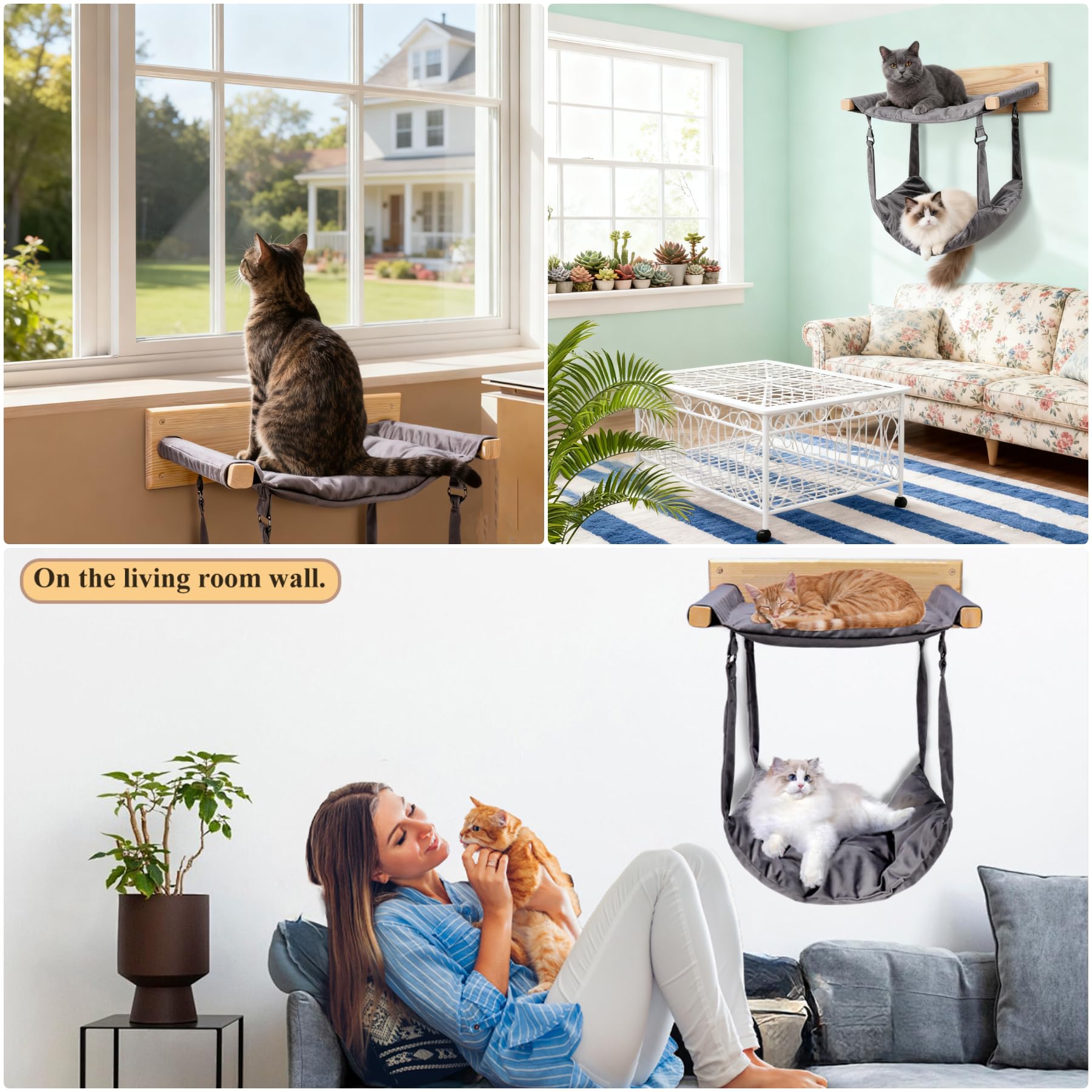 JSPYFITS space-saving wall design frees floor area while giving cats a dedicated lounge.