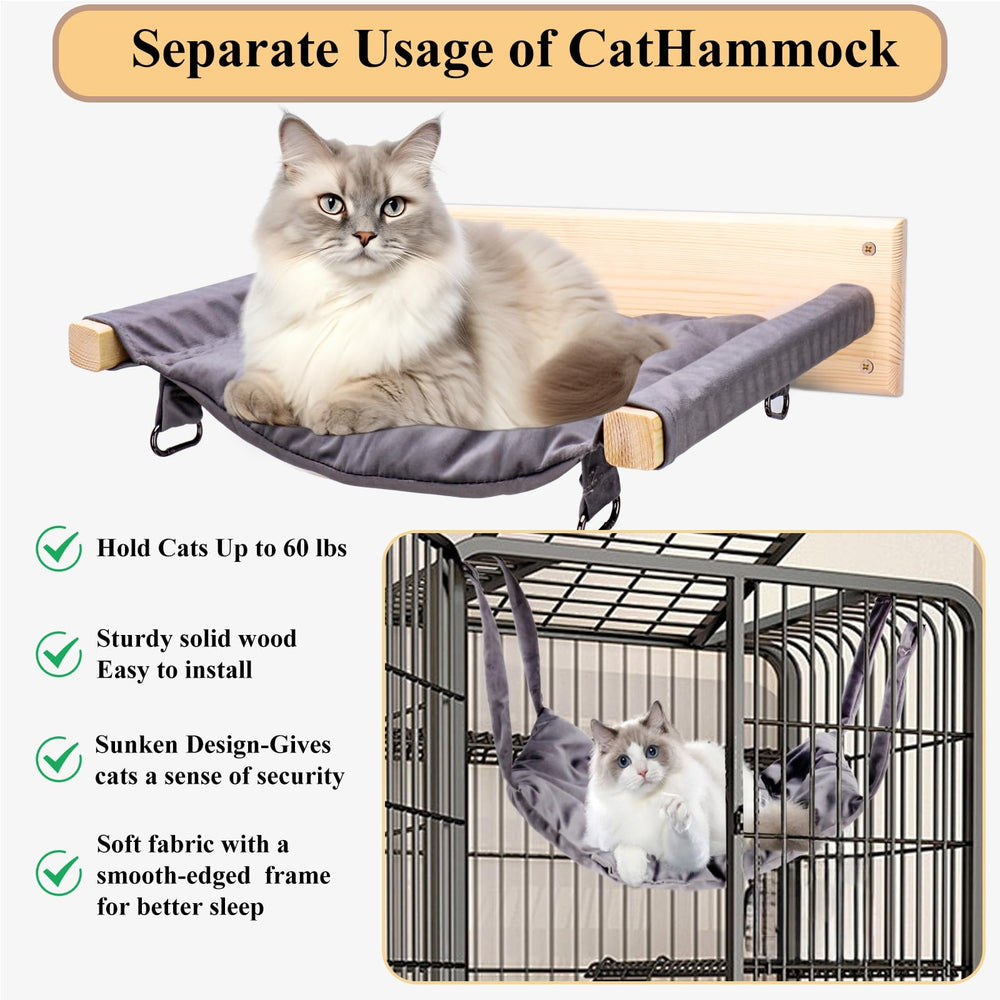 JSPYFITS solid pine wood emphasizes durability and pet-safe construction.