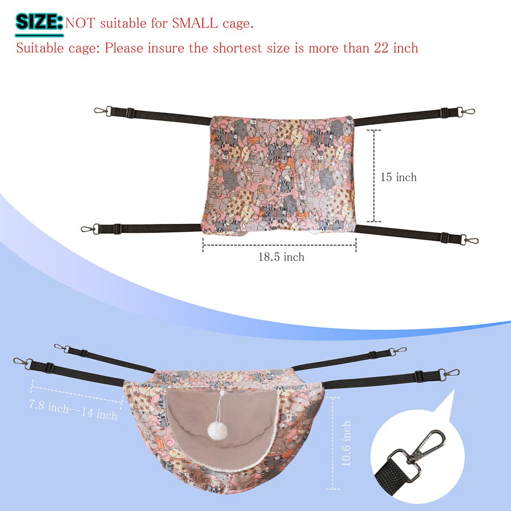 JSPYFITS cat hammock zinc-hooks rotate 360 degrees for secure attachment
