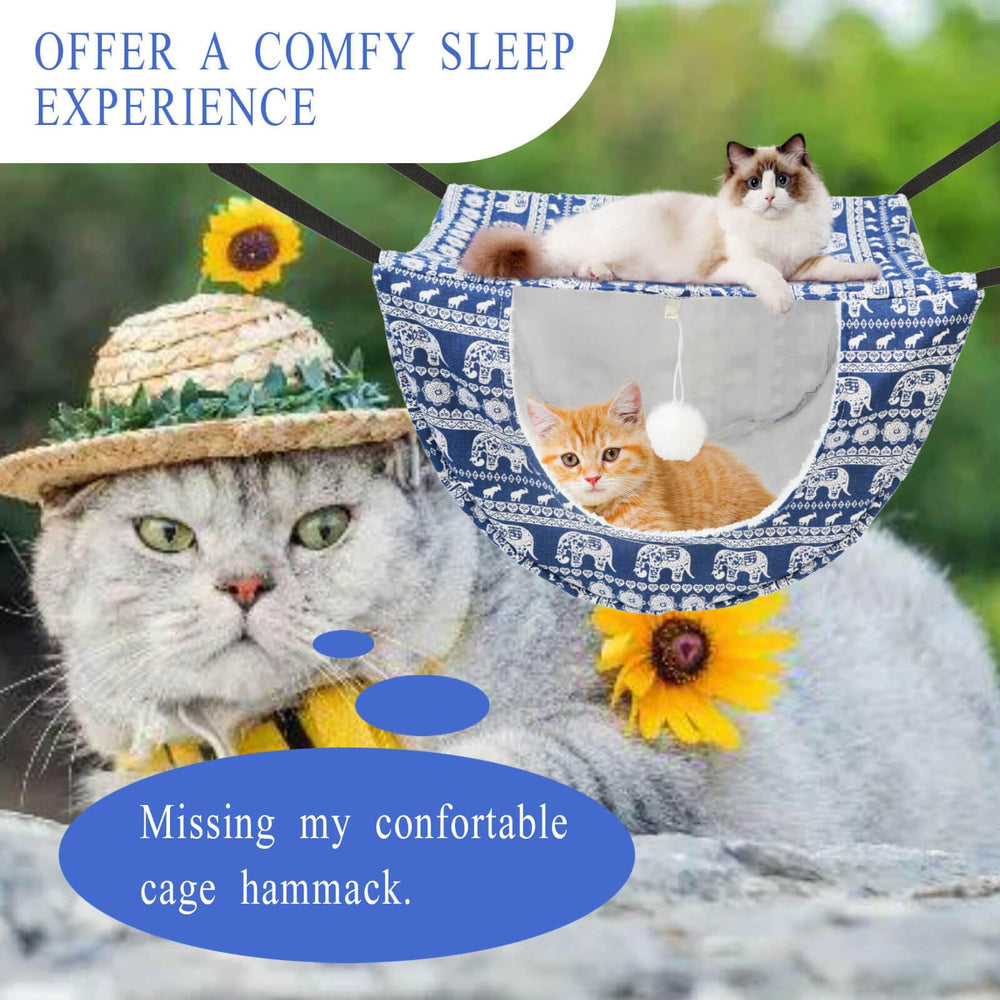 JSPYFITS cat hammock size 18.5 by 15 by 10.6 inches fits small pets well.