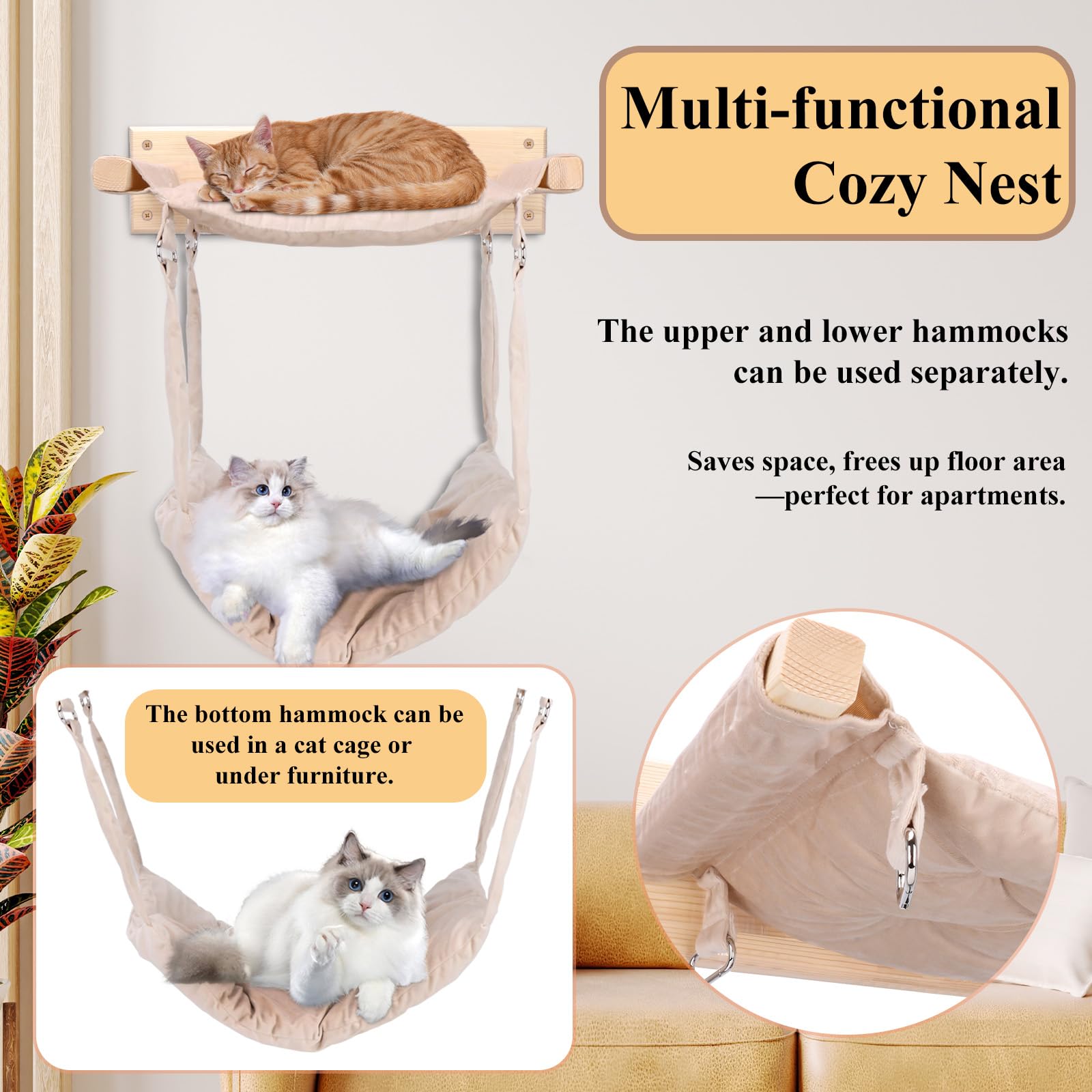 JSPYFITS wall-mounted installation image highlights easy four-step setup.