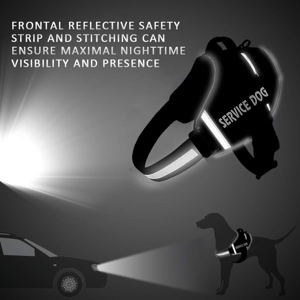 JSXD dog harness with 3M reflective straps for night-time visibility