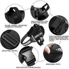 JSXD dog harness back view with handle for improved control during outdoor walks.