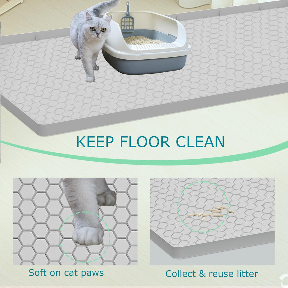 JSXZWOO cat litter mat raised edge closeup for effective litter containment