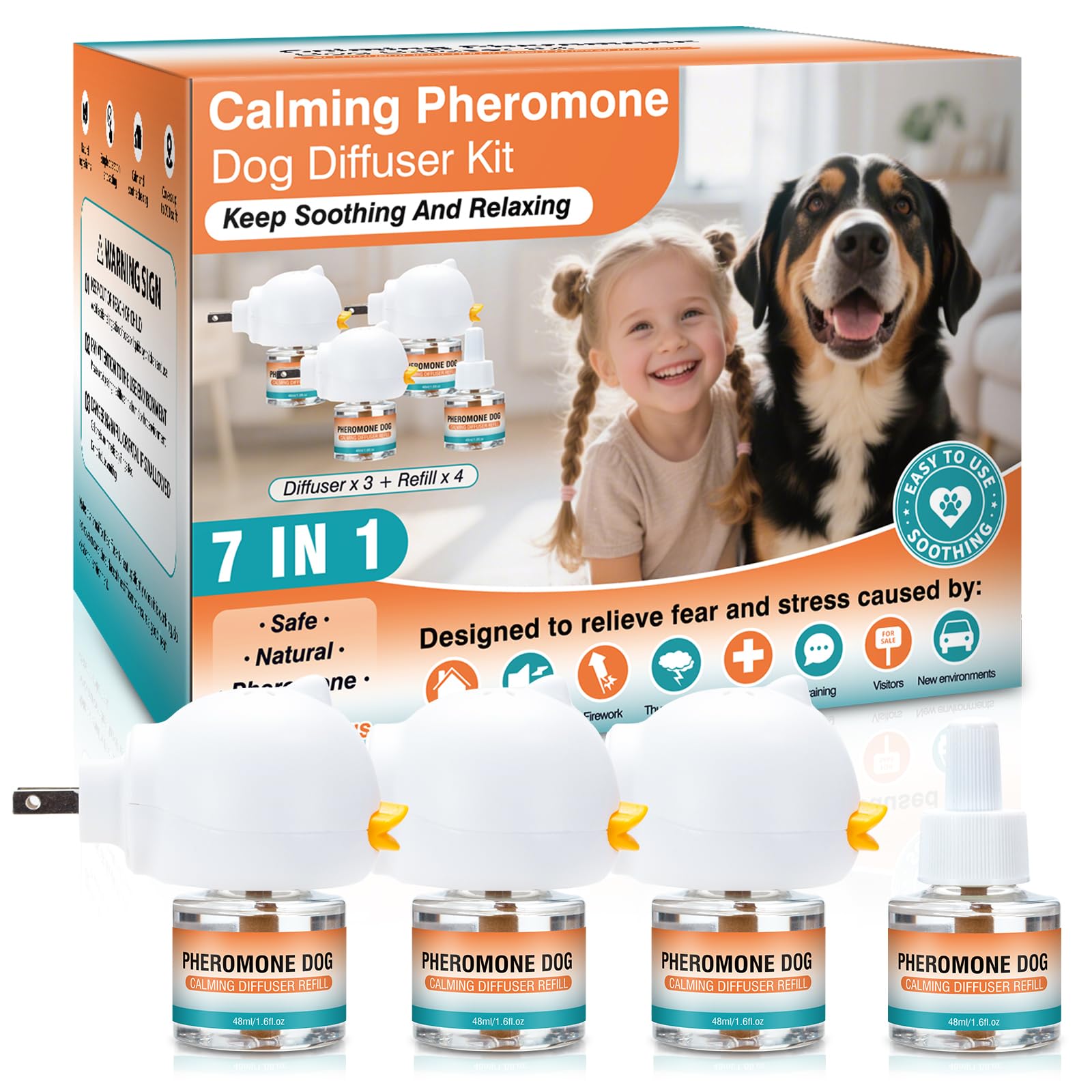 JTEWZX diffuser with dog calming pheromones kit promoting a calmer dog
