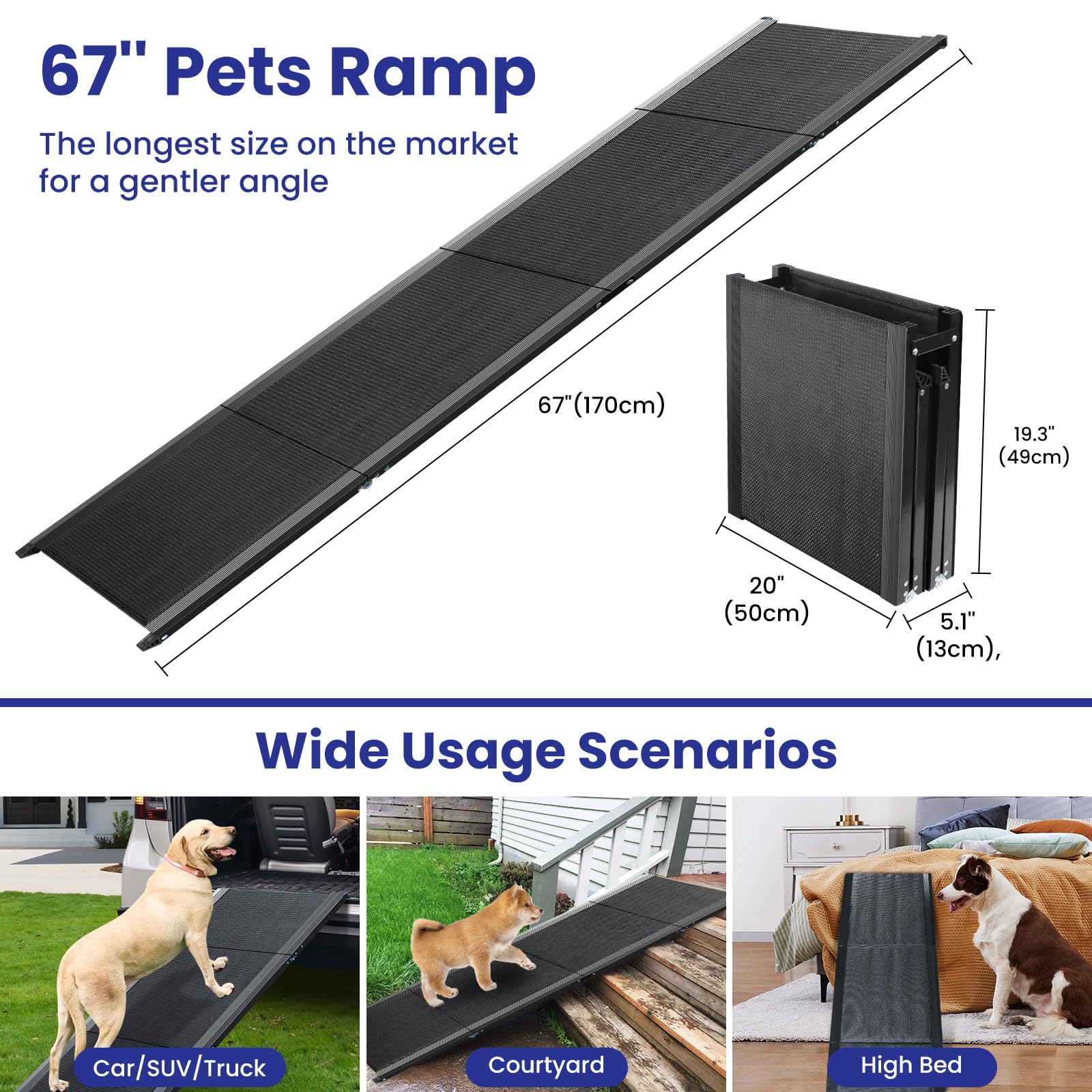 JTSIOV dog ramp folded storage shows compact portability for cars