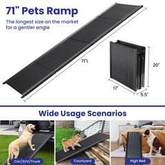 JTSIOV dog ramp nonslip surface for secure footing during climbs.