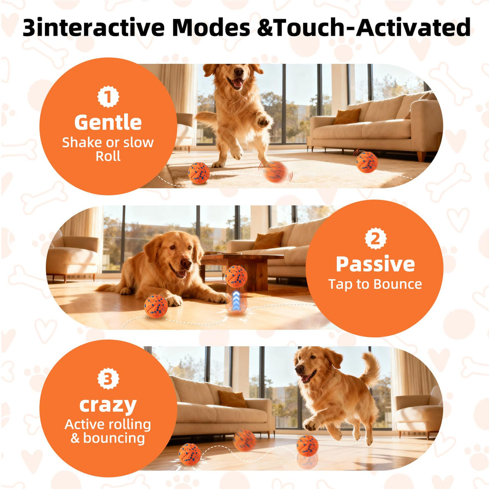 JUBBPDX Interactive Dog Ball demonstrates frenzy mode for high-energy chases.