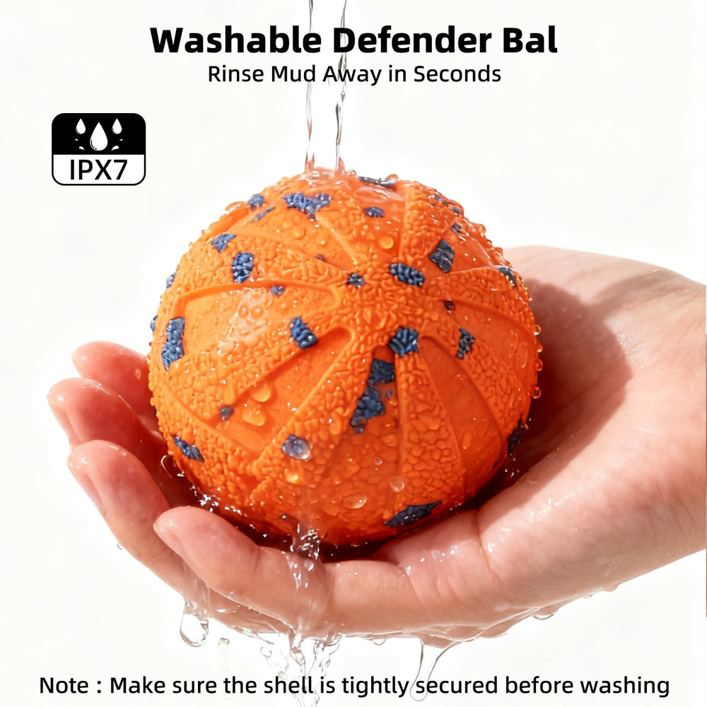 JUBBPDX Interactive Dog Ball waterproof action in wet outdoor conditions.