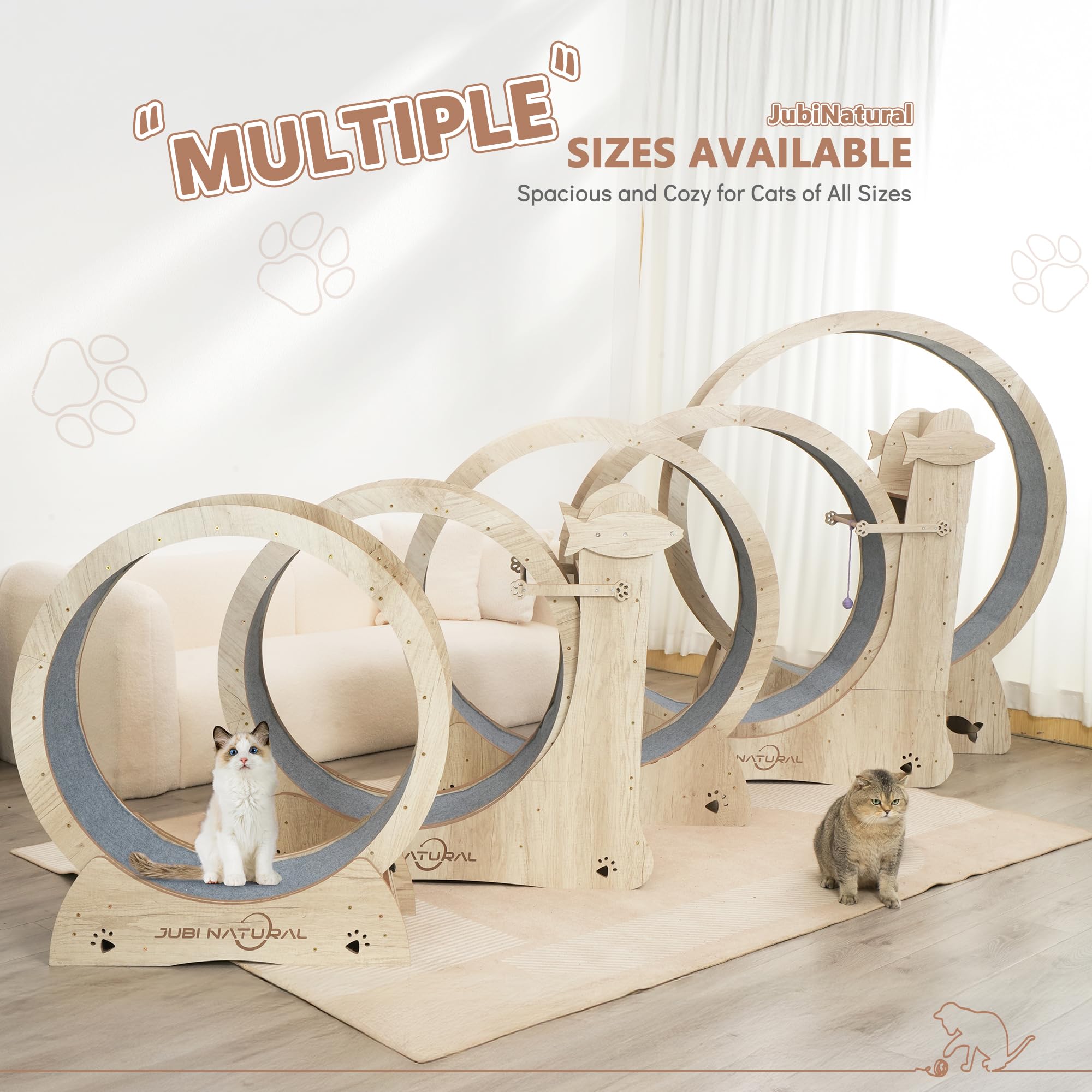JubiNatural Cat Exercise Wheel assembly pack includes manual and teaser toy.
