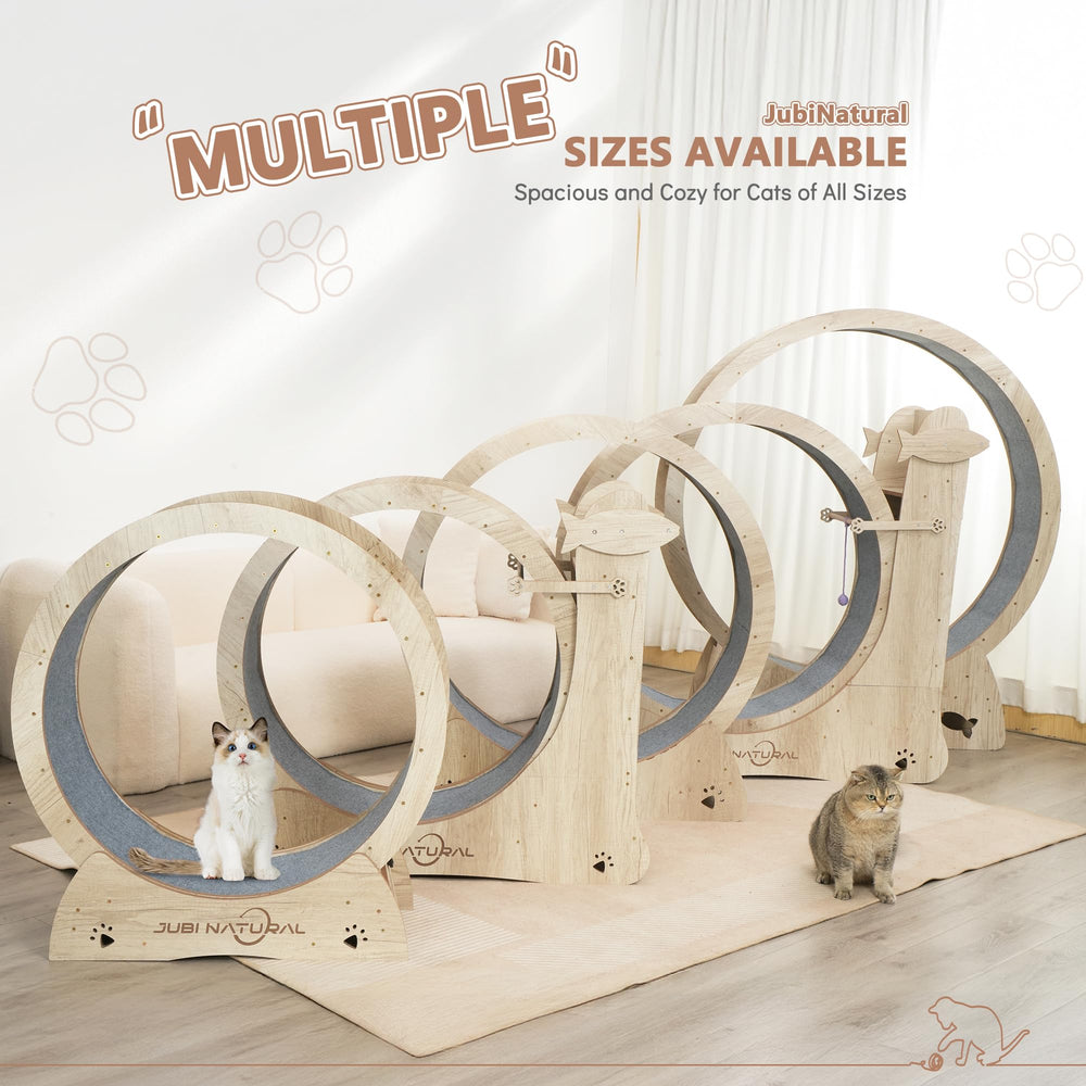 JubiNatural Cat Exercise Wheel assembly pack includes manual and teaser toy.