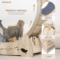 JubiNatural Cat Exercise Wheel base detail emphasizes stability features.