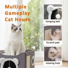 JUDERWOO cat-house enclosed-cave offers secure hideaway for cats