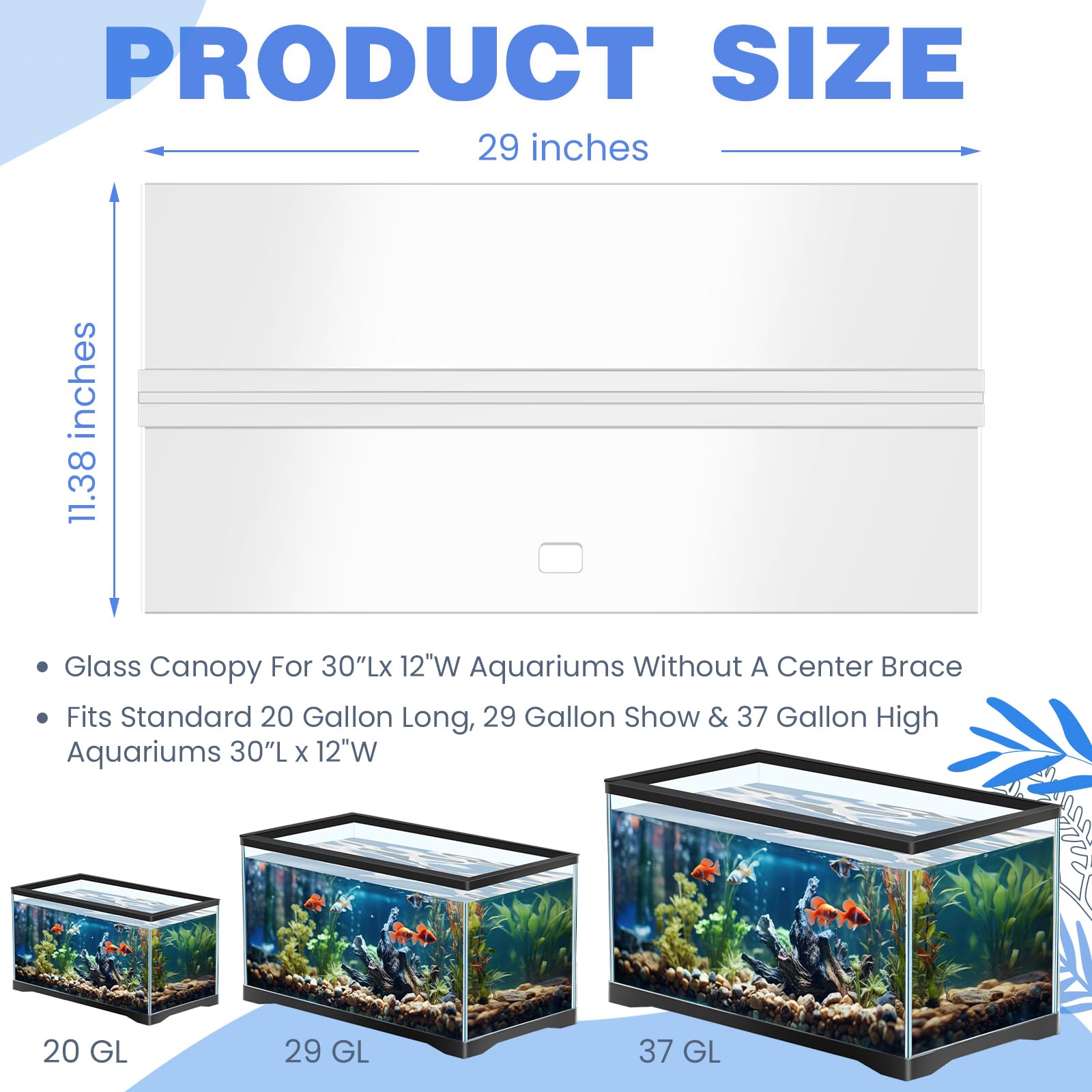 Juexica aquarium lid with two-inch band and handles for easy handling