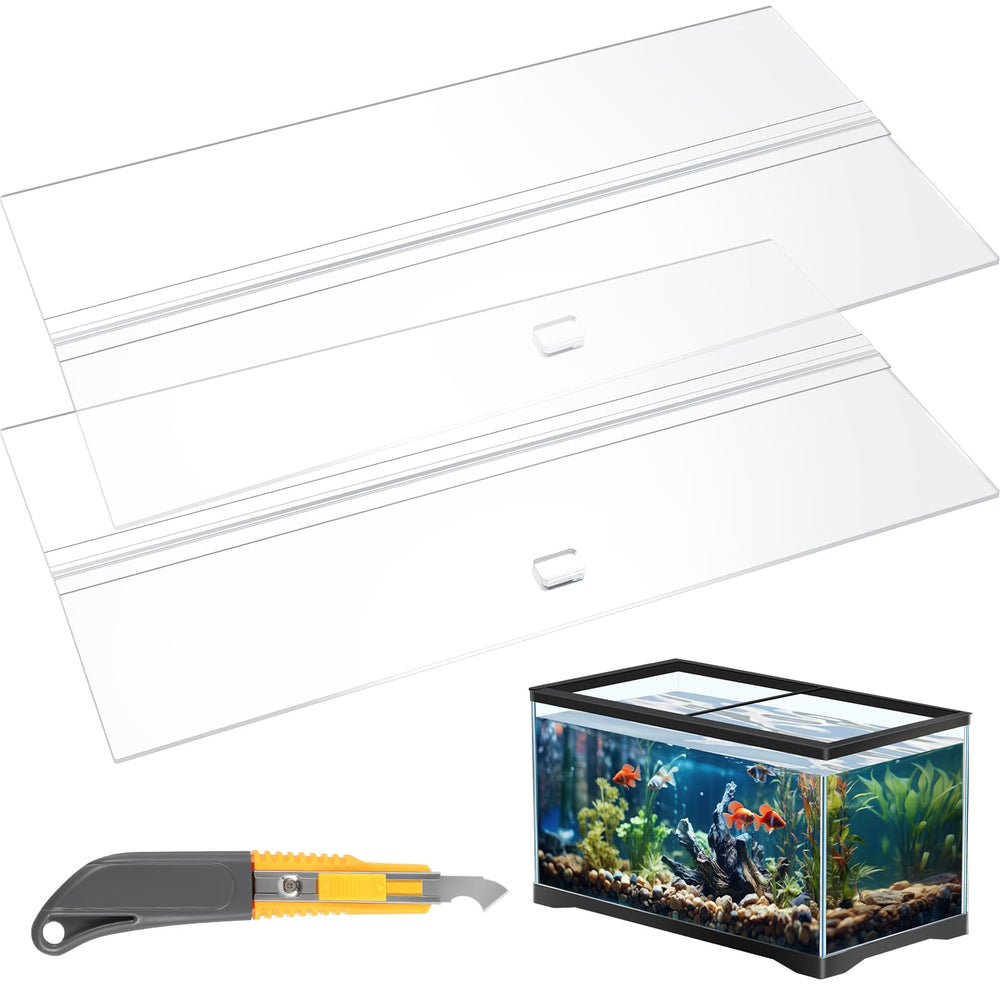Juexica aquarium lids acrylic canopy pack of two provides clear visibility for easy monitoring.
