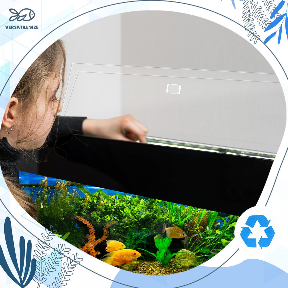 Juexica lids measure 22.95 x 11.5 inches for common tanks.