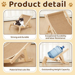 Juexica cat lounge in use with elevated flat cushion for restful naps