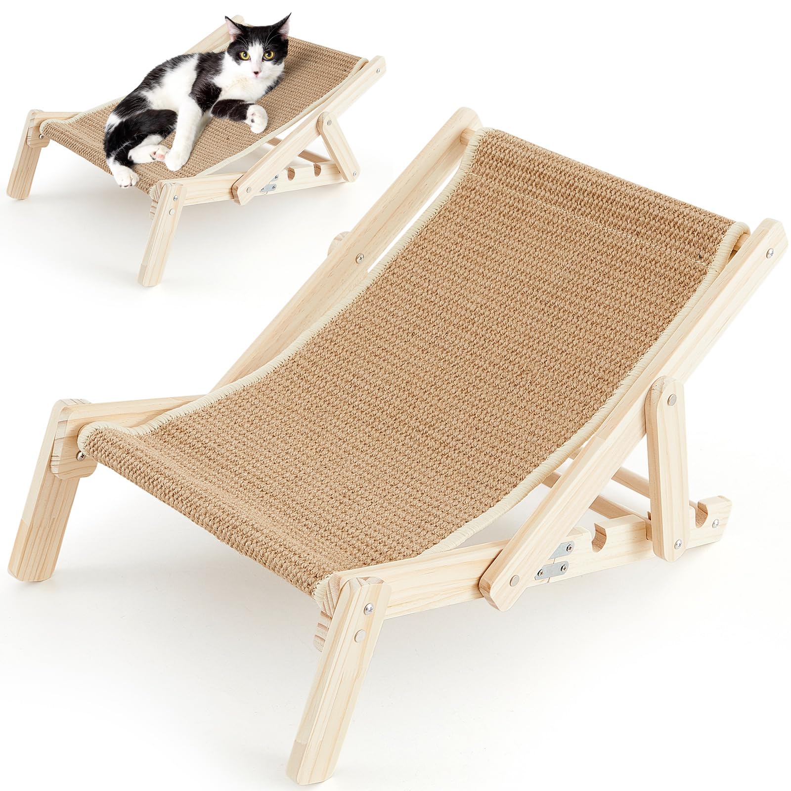 Juexica cat sisal chair angled view highlights adjustable comfort for your indoor cat