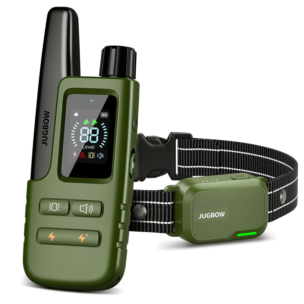Jugbow 4200FT range enables outdoor recall training with distance control.