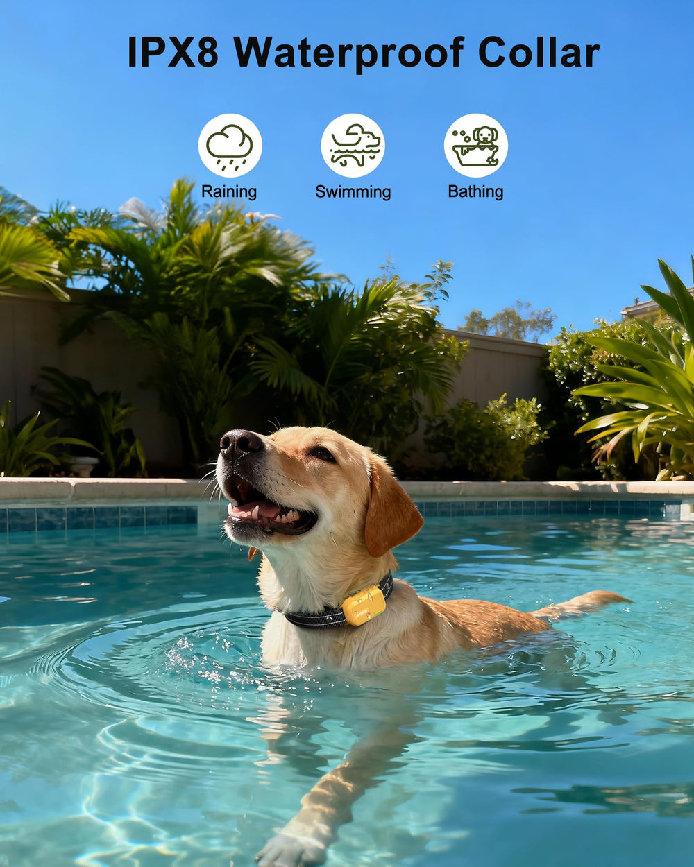 Jugbow adjustable neck collar fits dogs from 7.8 to 24.4 inches.