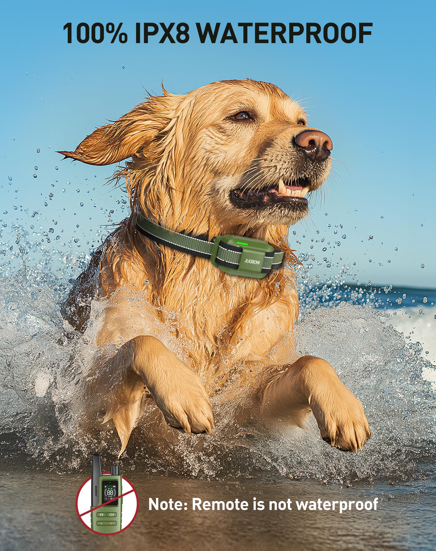 Jugbow collar provides four training modes for flexible behavior cues and learning.