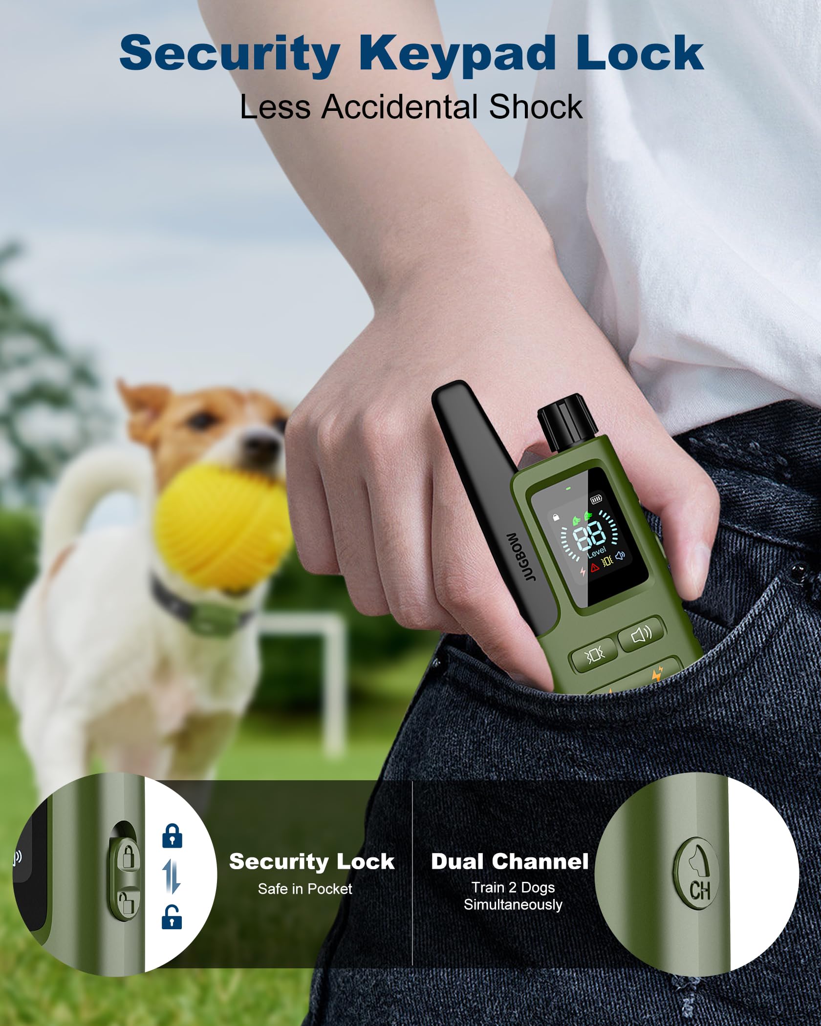 Jugbow dog collar IPX7 waterproof design withstands rain and splashes