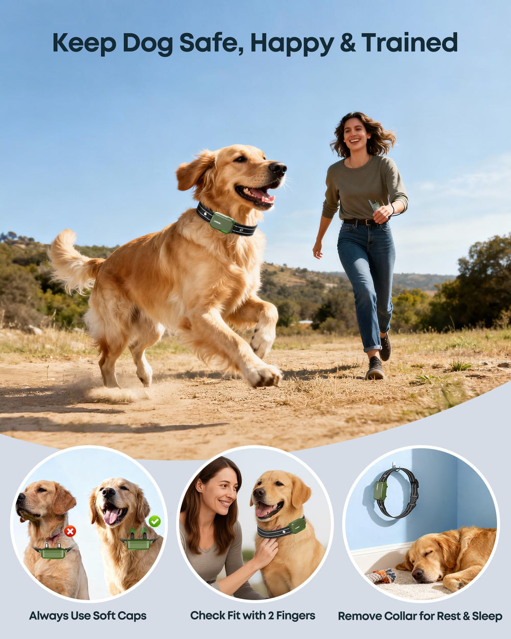 Jugbow training modes include beep vibration and shocks for tailored sessions.