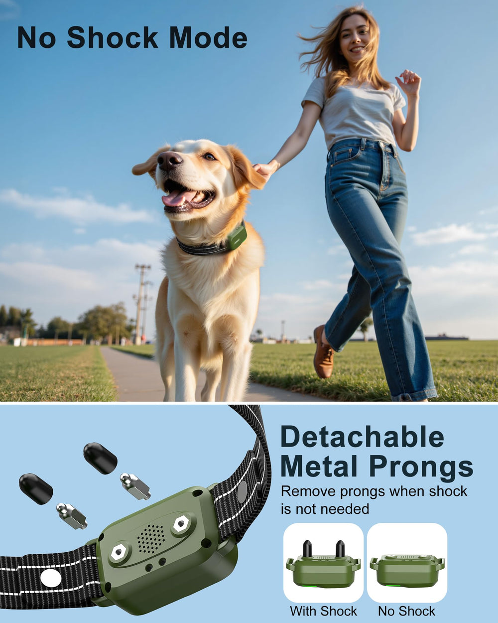 Jugbow dog collar supports two dogs with one remote for multi-pet households.