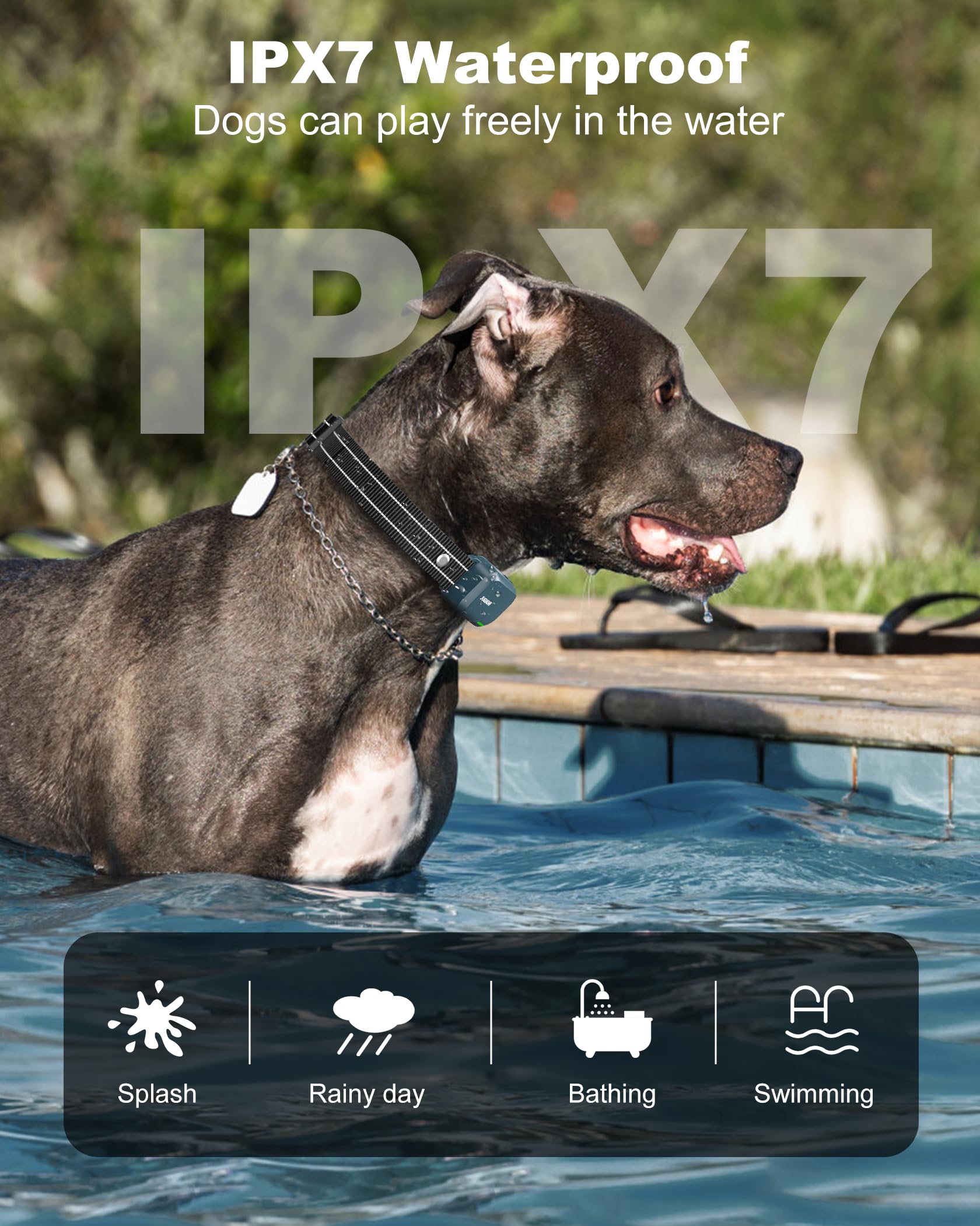 Jugbow dog neck size fit shows adjustable range for breeds.