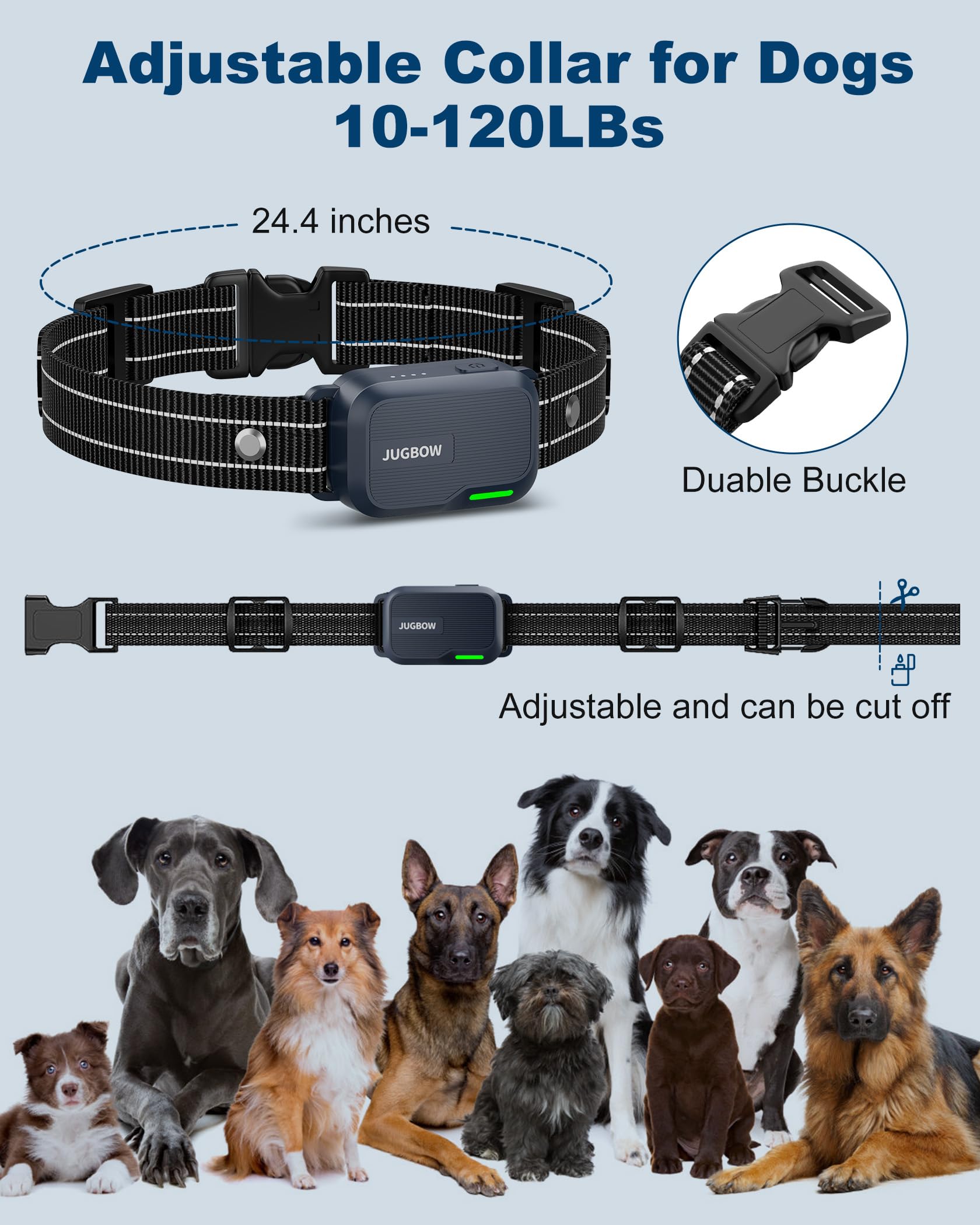 Jugbow Dog Shock Collar dual-channel allows training two dogs simultaneously