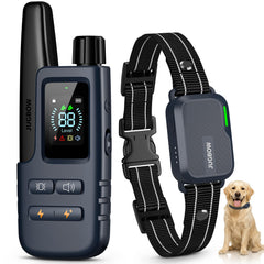 Jugbow dog shock collar remote allows long-range training up to 4,200 feet.