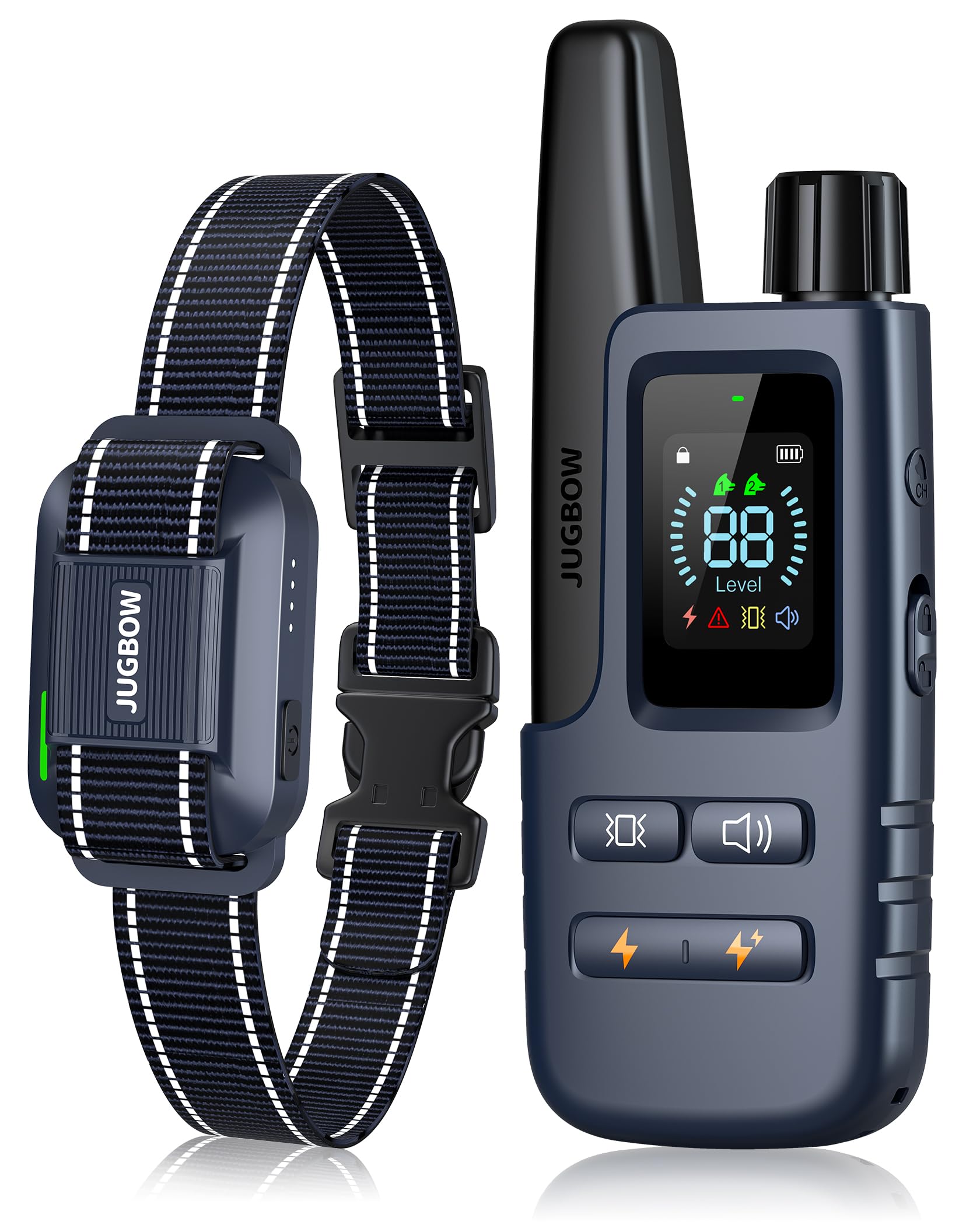 Jugbow dog shock collar with remote for reliable outdoor training.