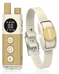 Jugbow dog training collar beige receiver highlights long-range training capability.