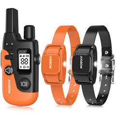 Jugbow dual-channel remote enables simultaneous training for two dogs outdoors.