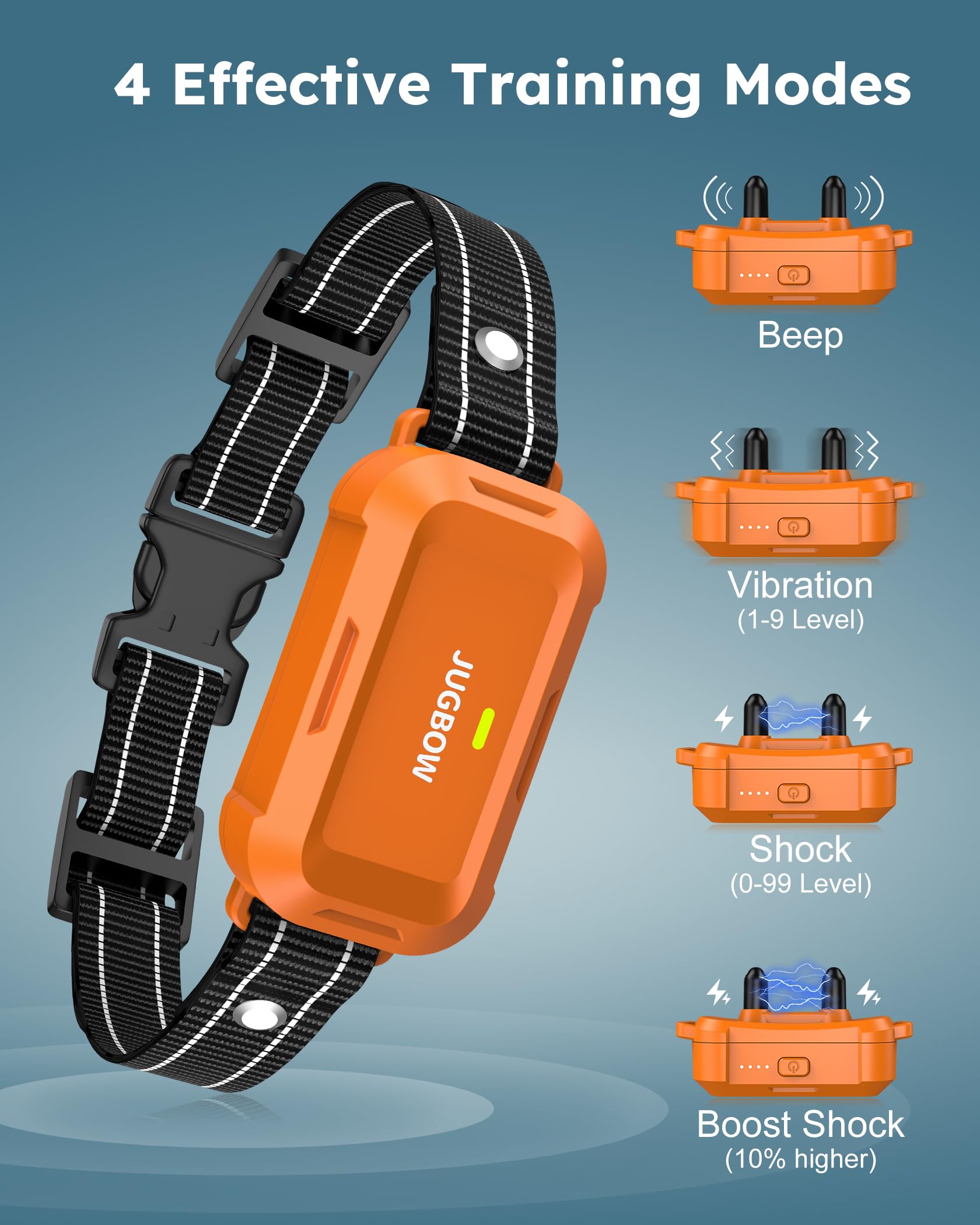 Jugbow IPX7 waterproof collar ready for all-weather outdoor training.