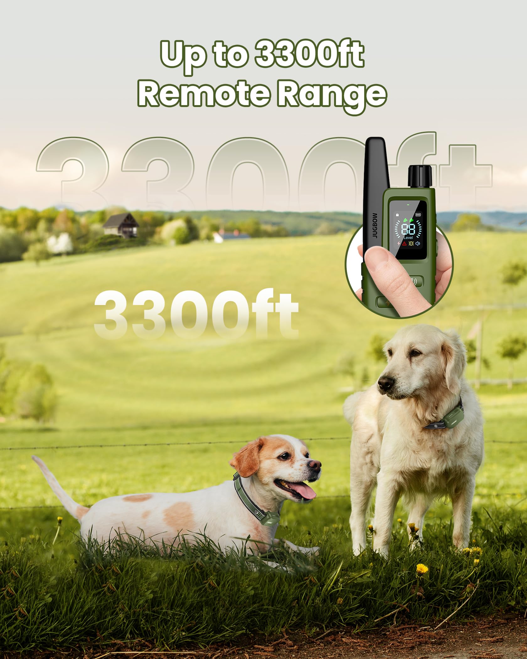 Jugbow IPX7 waterproof receiver withstands rain and splashes for versatile training.